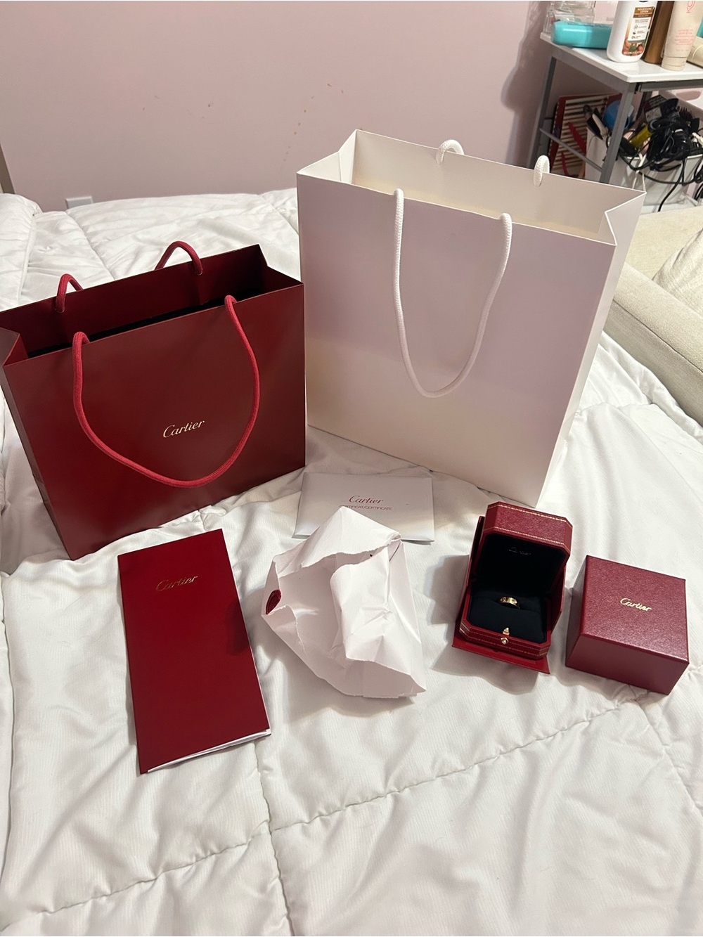 NEW! Cartier Yellow Gold Love Ring Classic Model Full Set
